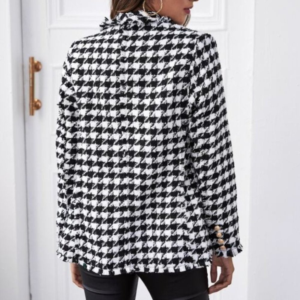THE CLASSIC Houndstooth Blazer Jacket - Picture 6 of 16